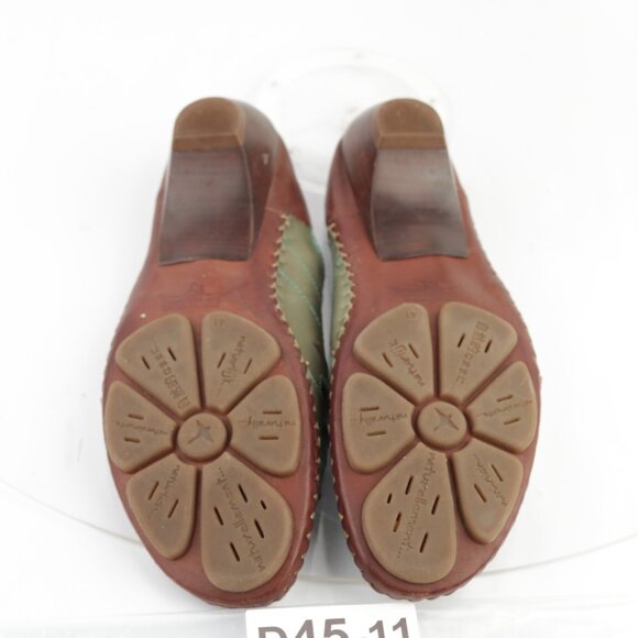 Pikolinos Womens Romana Mule Size 41 10 Green Leather Low Heel Cutout Comfy Shoe - Picture 8 of 11